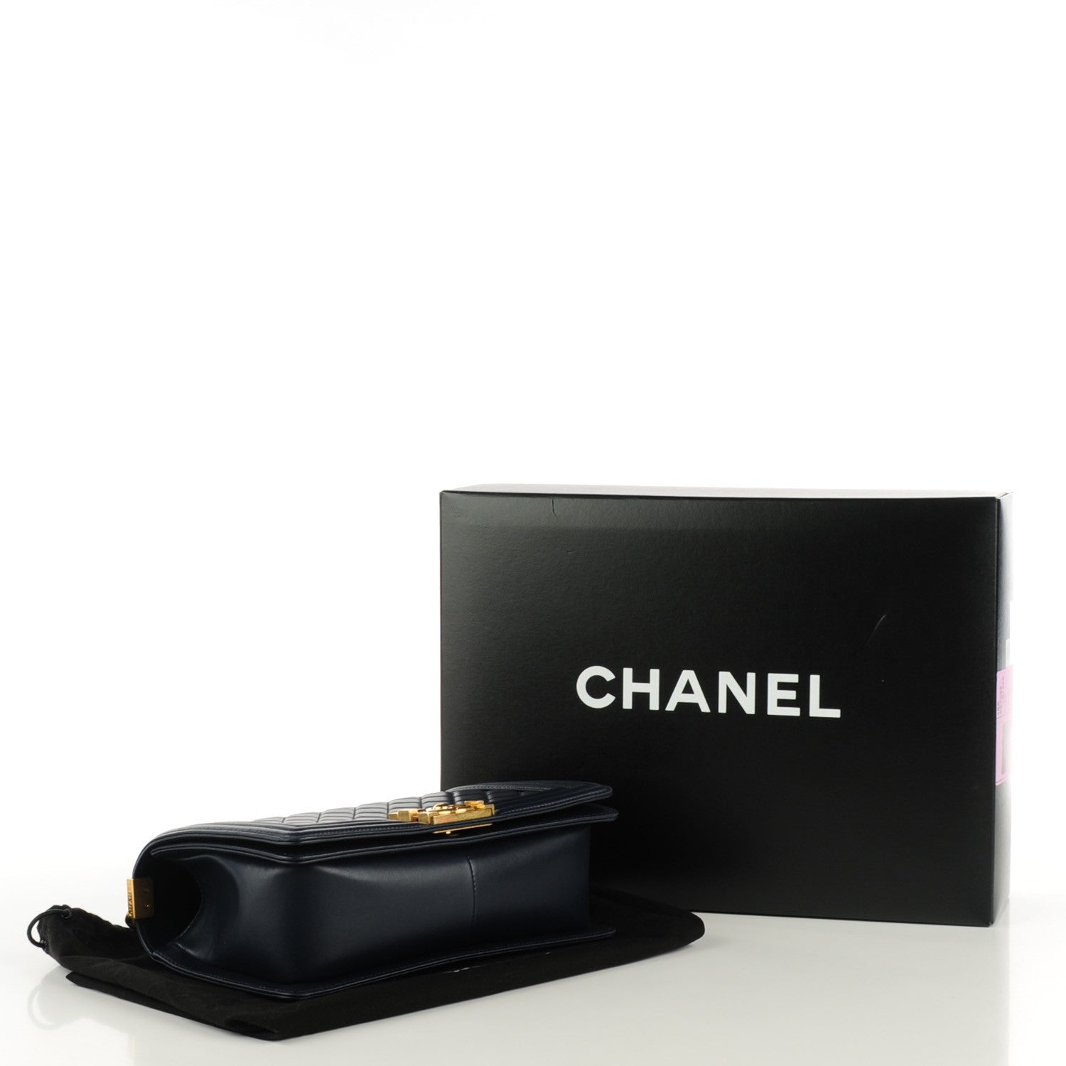 Chanel Lambskin Quilted Medium Boy Flap Dark Navy 4 of 9