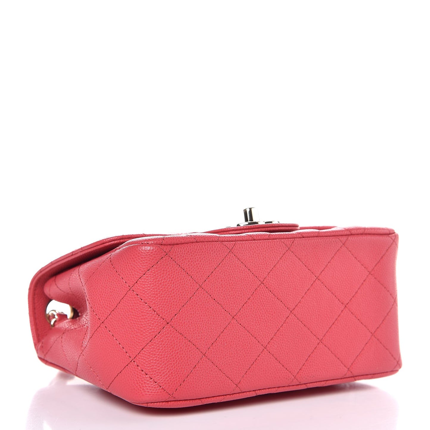 Caviar Quilted Mini Square Flap Dark Pink