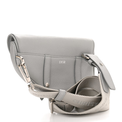 Christian Dior Grained Calfskin Mens Mini Saddle Bag Gray 3 of 12