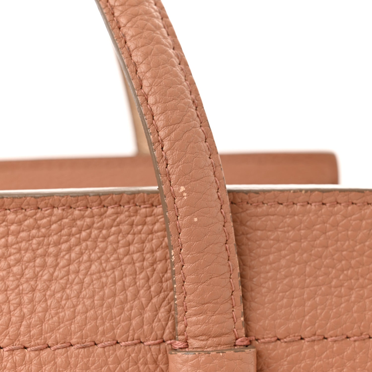 Salvatore Ferragamo Hammered Calfskin Double Handle Small Amy Tote Neutral Gold 18 of 21