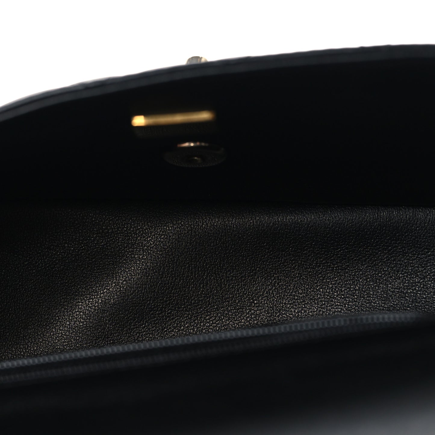 Lambskin Quilted Mini Top Handle Rectangular Flap Black