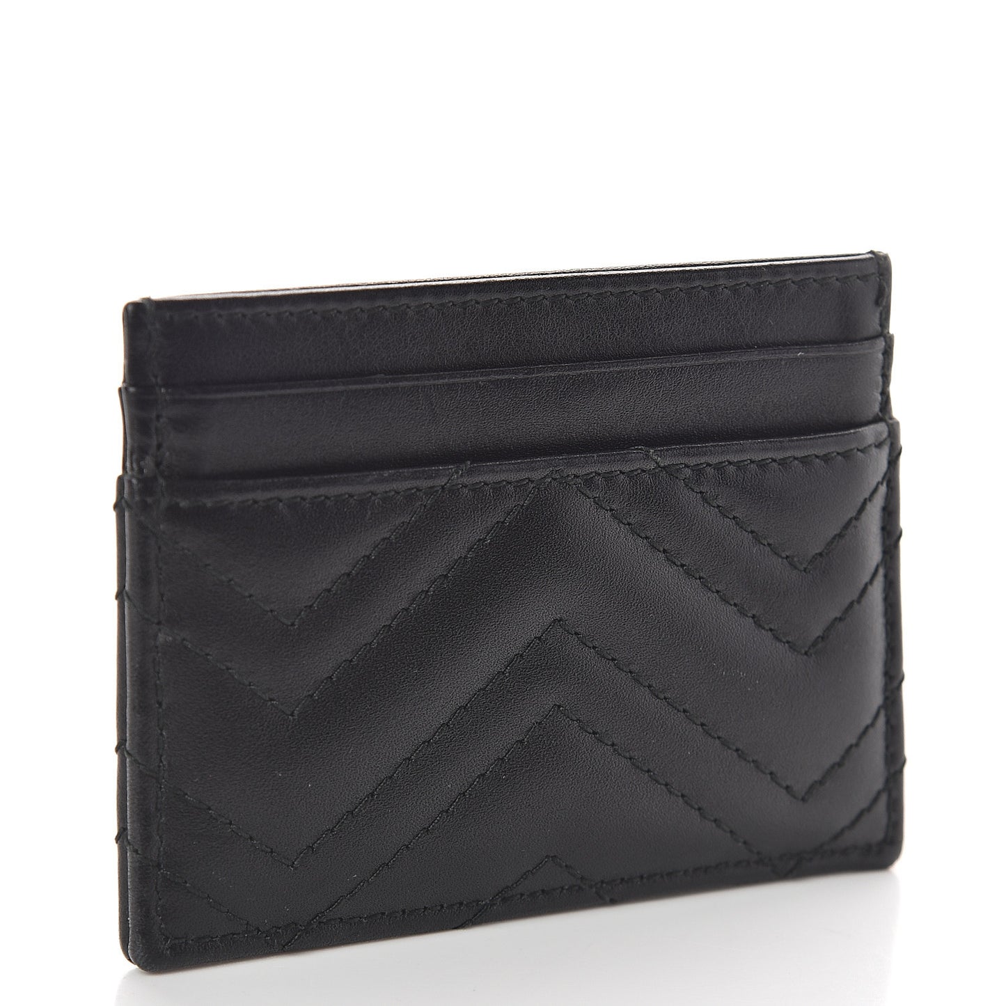 Calfskin Matelasse GG Marmont Card Holder Black