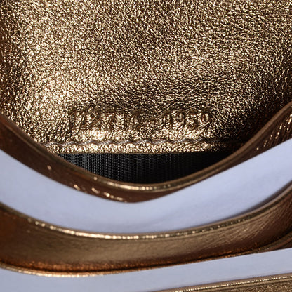 Gucci Crystal Monogram Metal Bar French Flap Wallet Gold 8 of 8