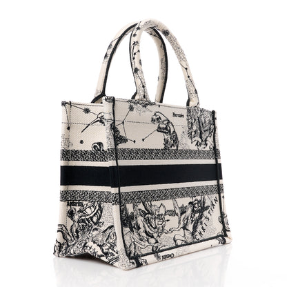 Christian Dior Canvas Embroidered Small Zodiac Toile De Jouy Book Tote Latte 3 of 12