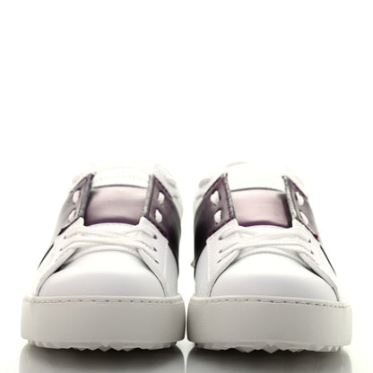 Valentino Garavani Calfskin Womens Rockstud Open Sneakers 38.5 White Purple 2 of 8