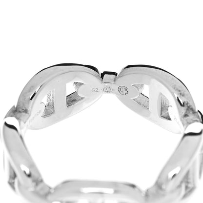 Hermes Sterling Silver PM Chaine d'Ancre Enchainee Band Ring 52 6 6 of 9