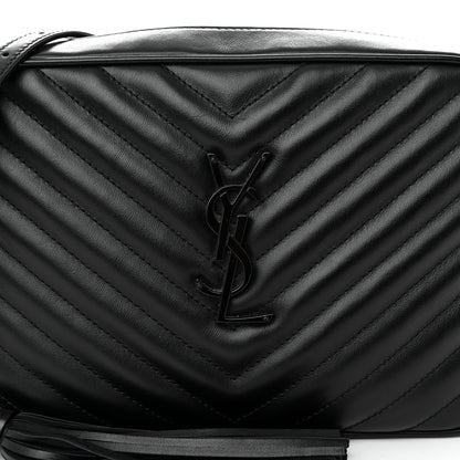 Saint Laurent Calfskin Matelasse Monogram Monochrome Lou Camera Bag Black 8 of 10