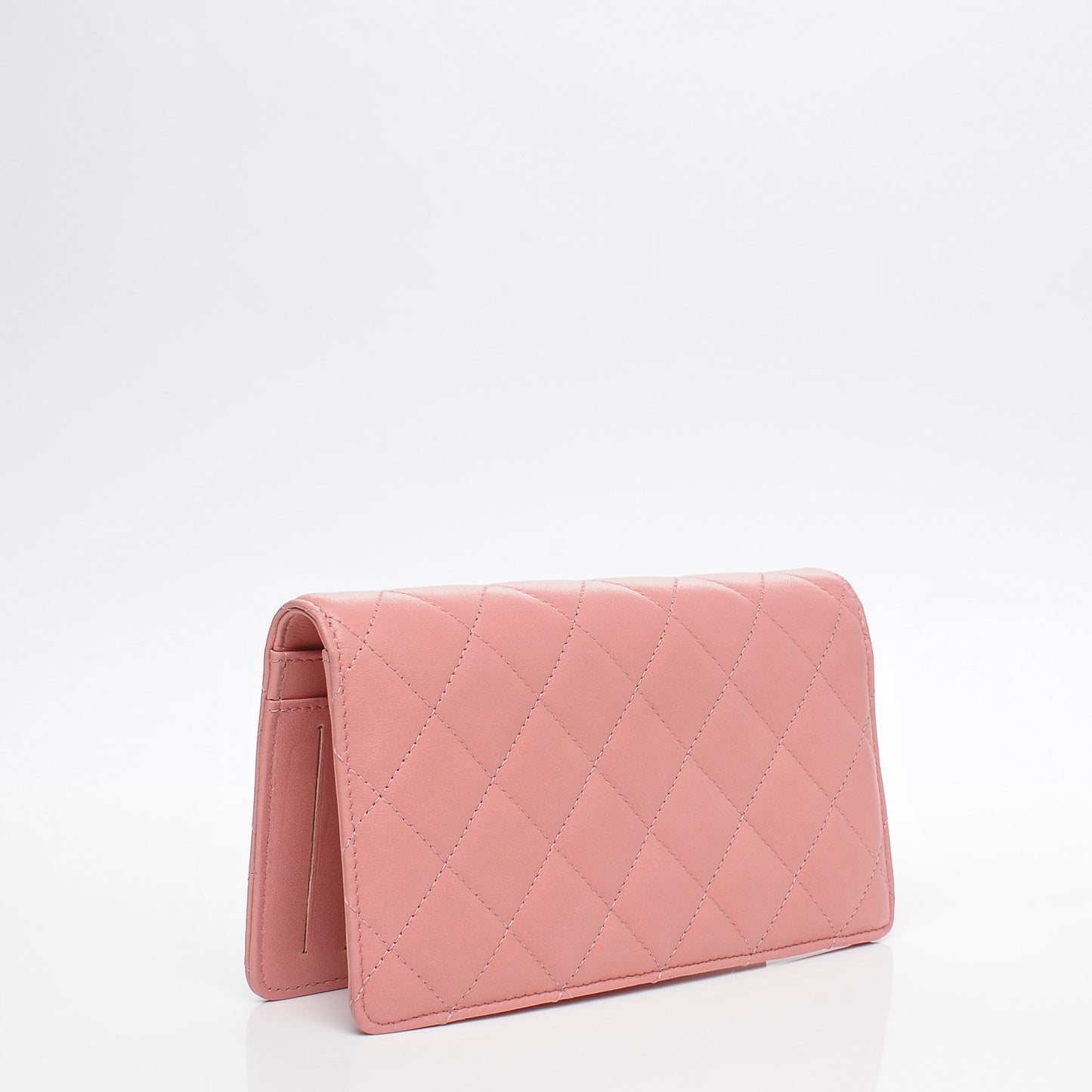 Lambskin Quilted Yen Wallet Pink