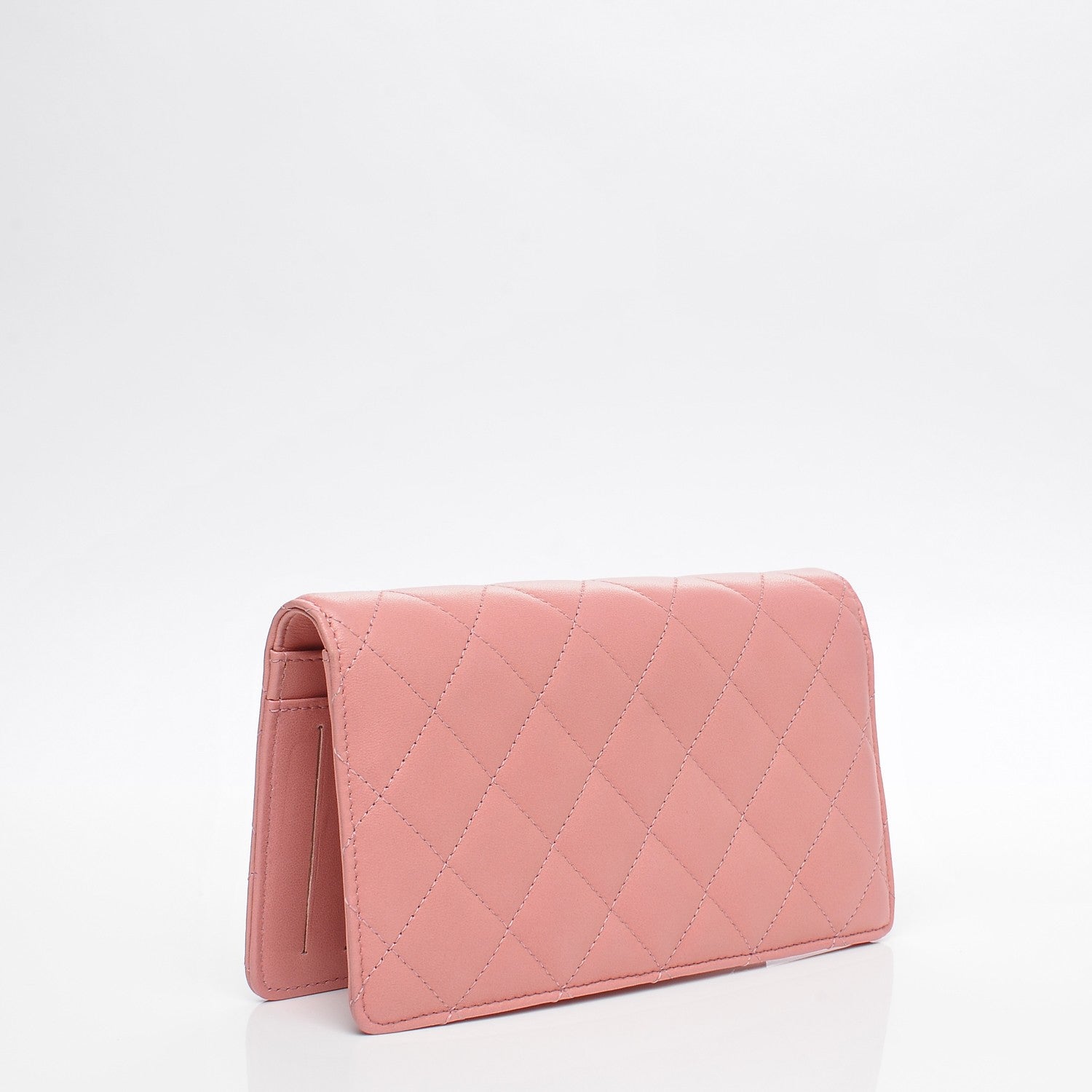 Chanel Lambskin Quilted Yen Wallet Pink 3 of 11