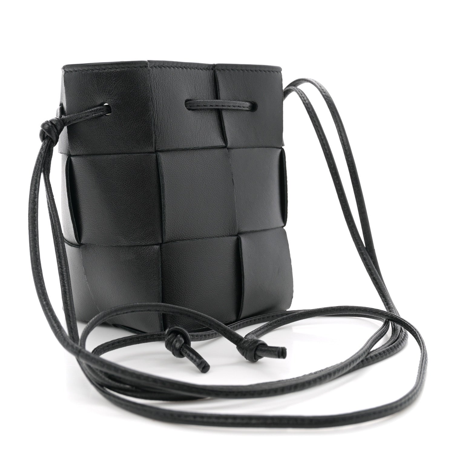 Bottega Veneta Nappa Maxi Intrecciato Mini Cassette Bucket Bag Black 2 of 9
