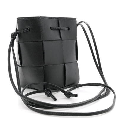 Bottega Veneta Nappa Maxi Intrecciato Mini Cassette Bucket Bag Black 2 of 9