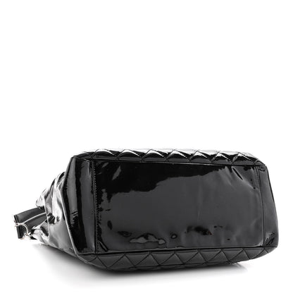 Chanel Patent Quilted Grand Shopping Tote GST Black 5 of 11