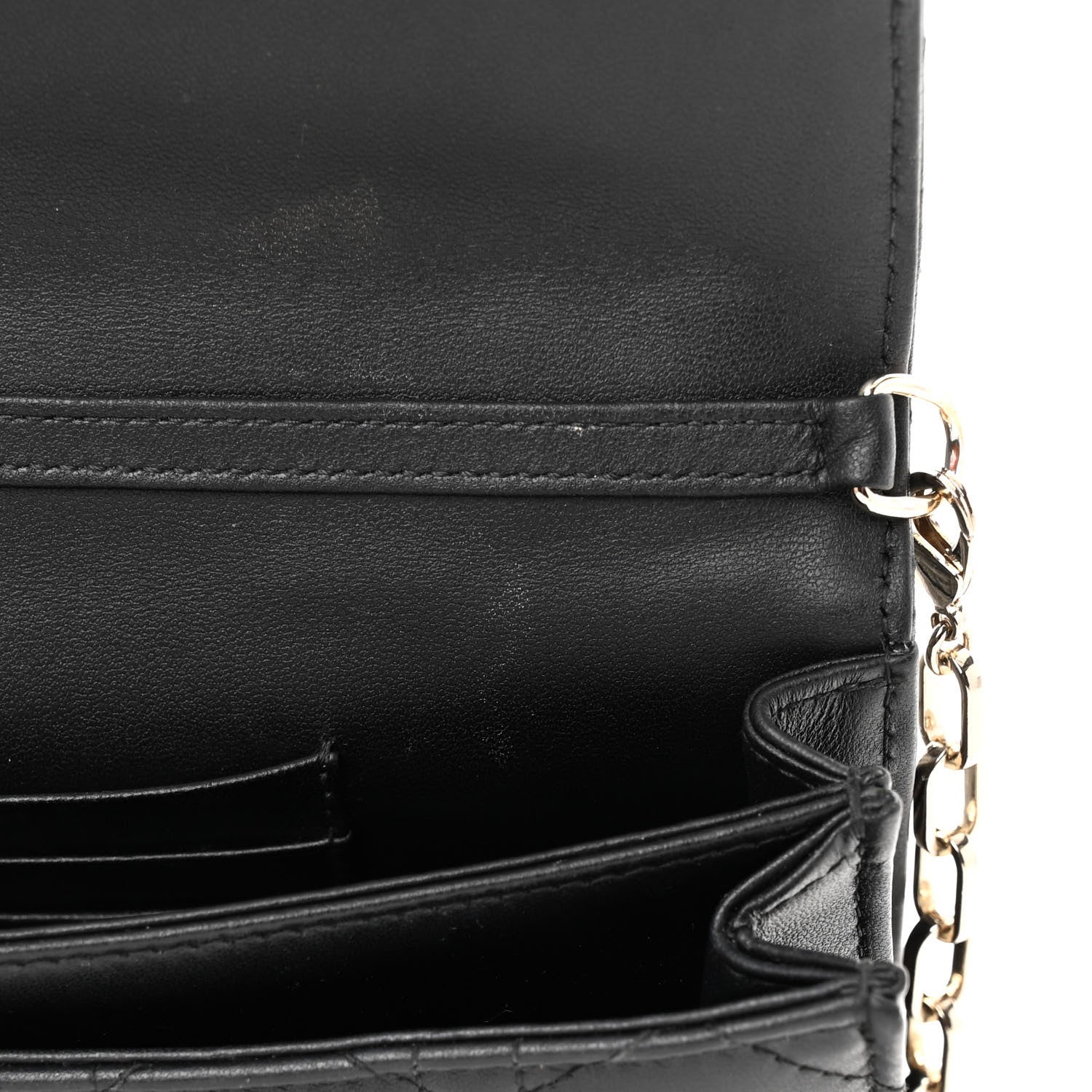 Christian Dior Lambskin Lady Dior Top Handle Clutch Black 12 of 15