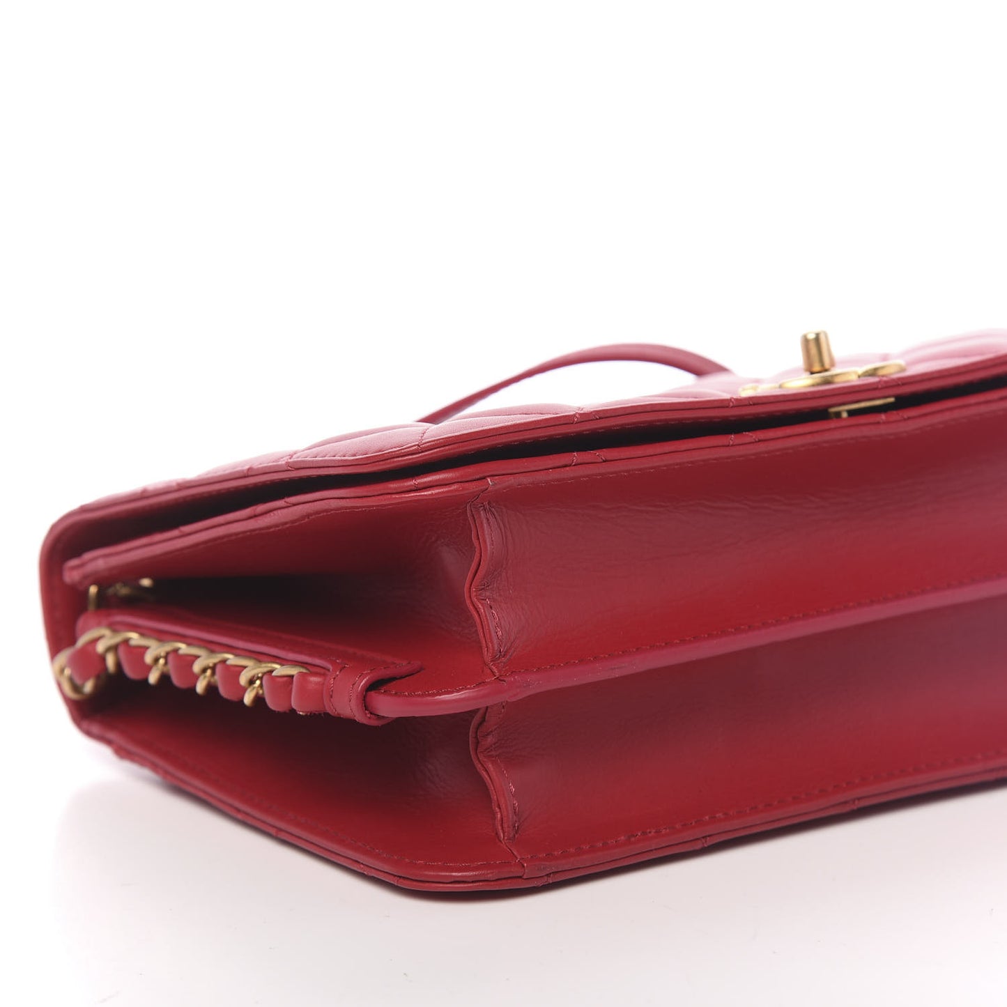 Calfskin Quilted Single Flap Bag Red