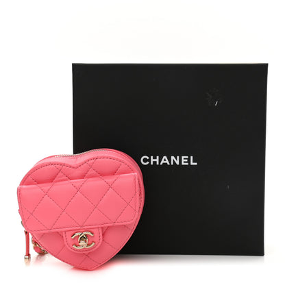 Chanel Lambskin Quilted CC In Love Heart Waist Belt Bag With Chain Pink 11 of 11