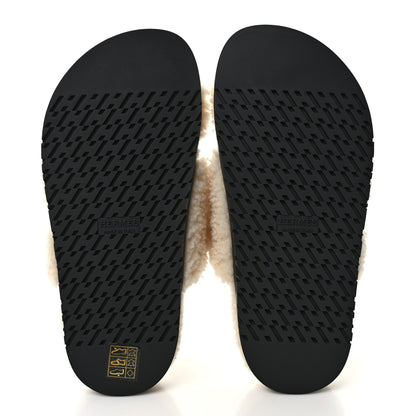 Hermes Woolskin Womens Chypre Sandals 35 Ecru 5 of 8