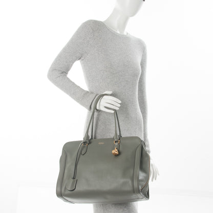 Alexander McQueen Pebbled Calfskin Large Skull Padlock Zip Around Tote Dark Grey 2 of 7