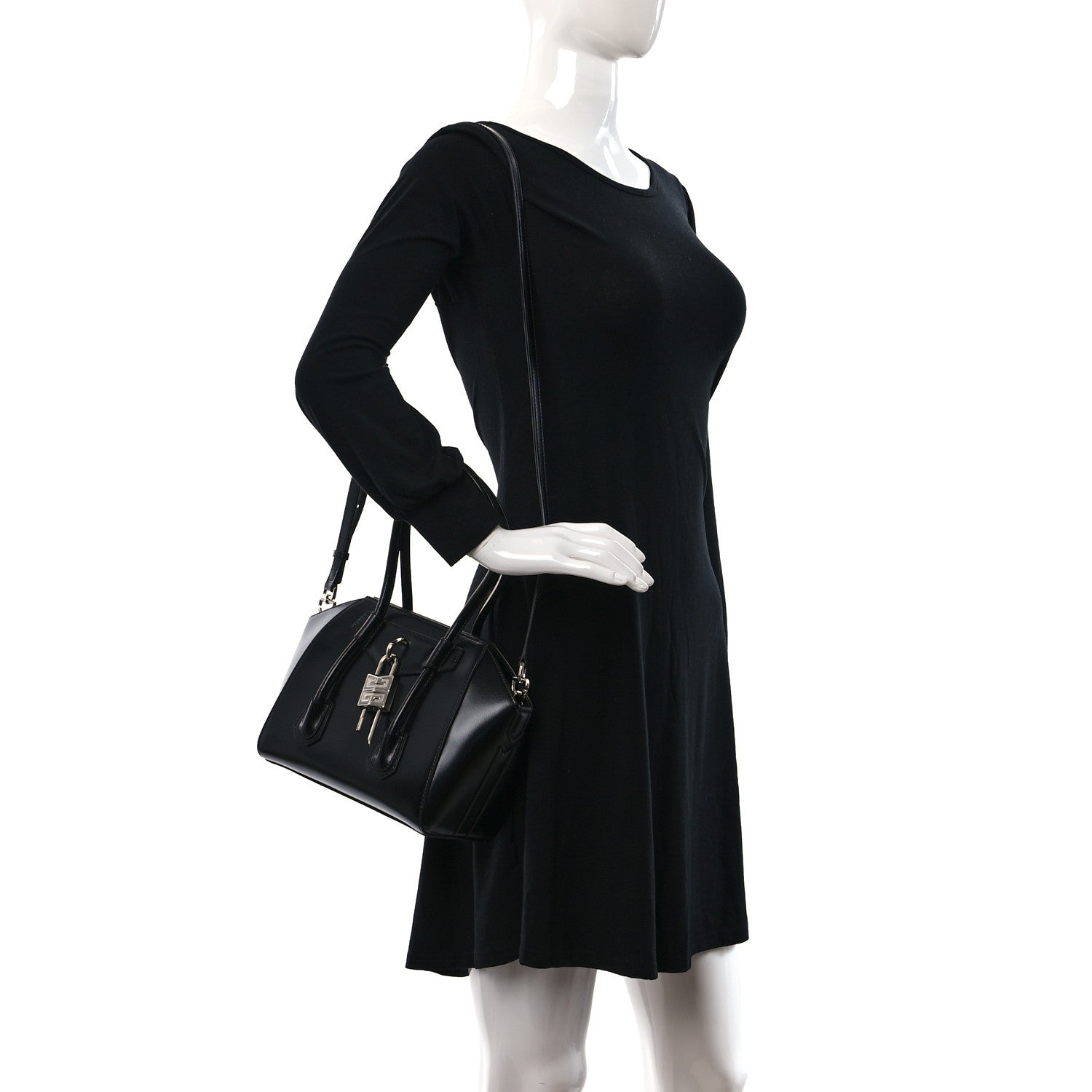 Givenchy Box Calfskin Mini Lock Antigona Shoulder Bag Black 2 of 9