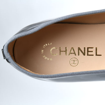 Chanel Patent Calfskin CC Cap Toe Ballerina Flats 39 Dark Grey 7 of 8