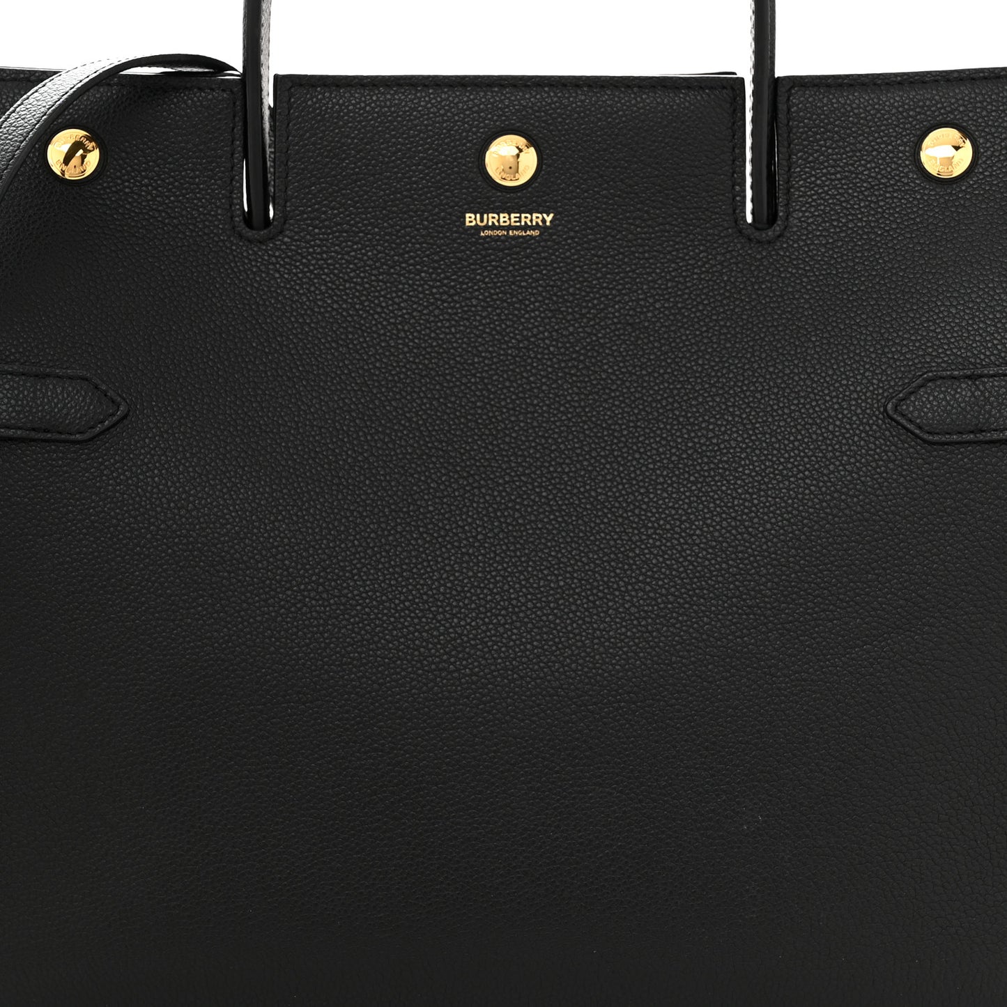 Grainy Calfskin Medium Title Bag Black