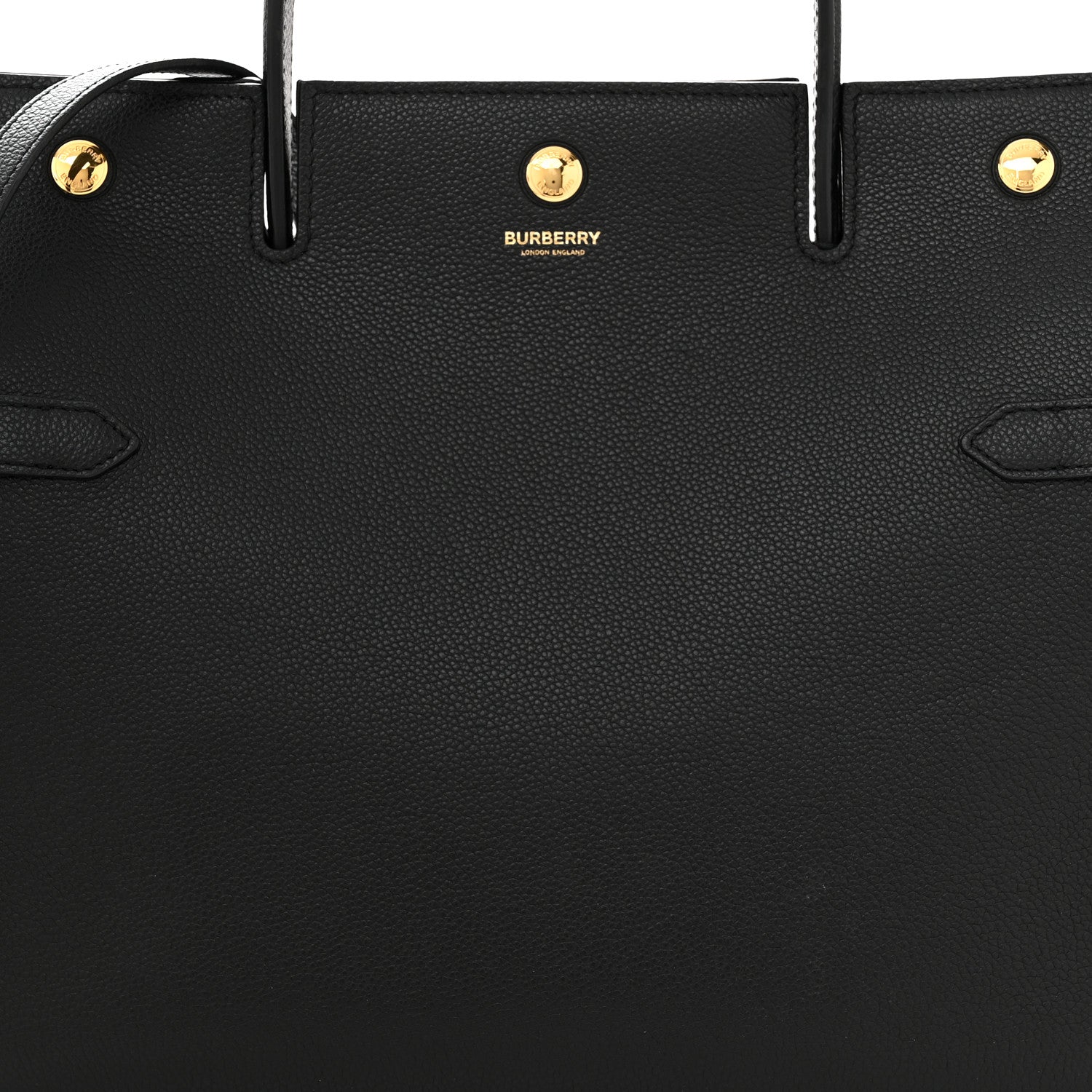 Burberry Grainy Calfskin Medium Title Bag Black 8 of 13