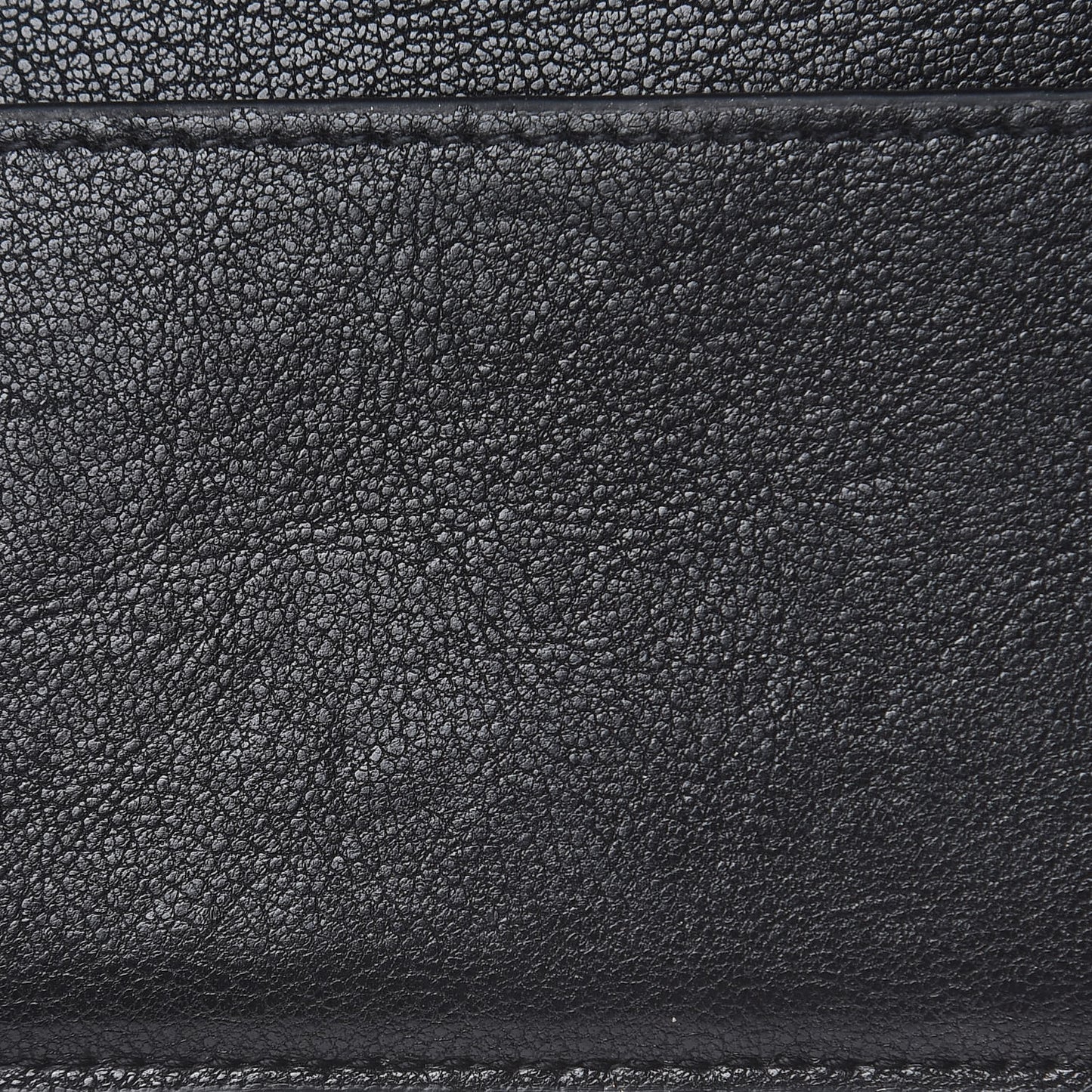 Calfskin Lip Embroidered Credit Card Case Black