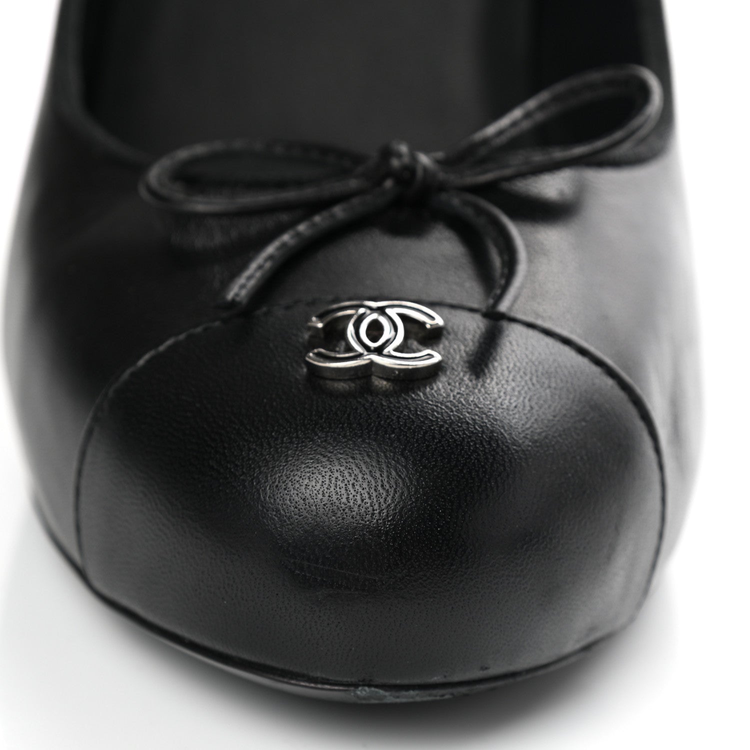 Chanel Lambskin Cap Toe CC Pumps 39 Black 9 of 10