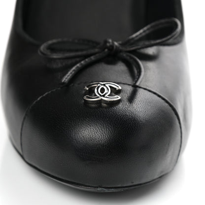 Chanel Lambskin Cap Toe CC Pumps 39 Black 9 of 10