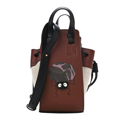 Loewe X Spirited Away Calfskin Textile Susuwatari Mini Hammock Shoulder Bag Havane Ecru 1 of 9