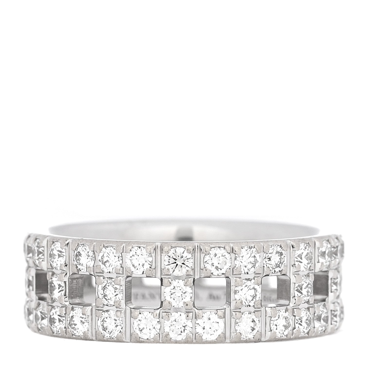 Tiffany 18K White Gold Diamond T True Wide Ring 46 3.75 1 of 4