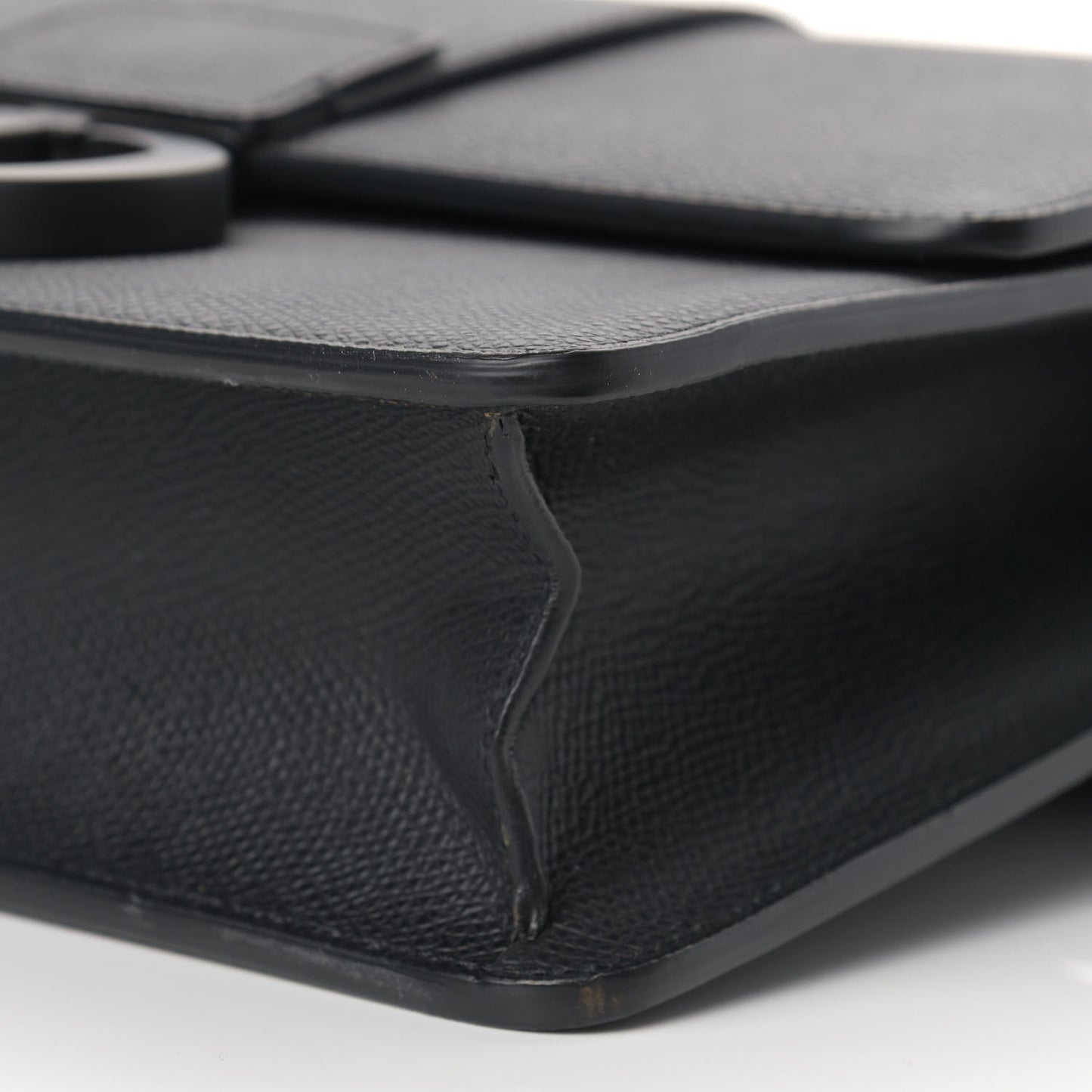 Ultra Matte Grained Calfskin 30 Montaigne Flap Bag Black