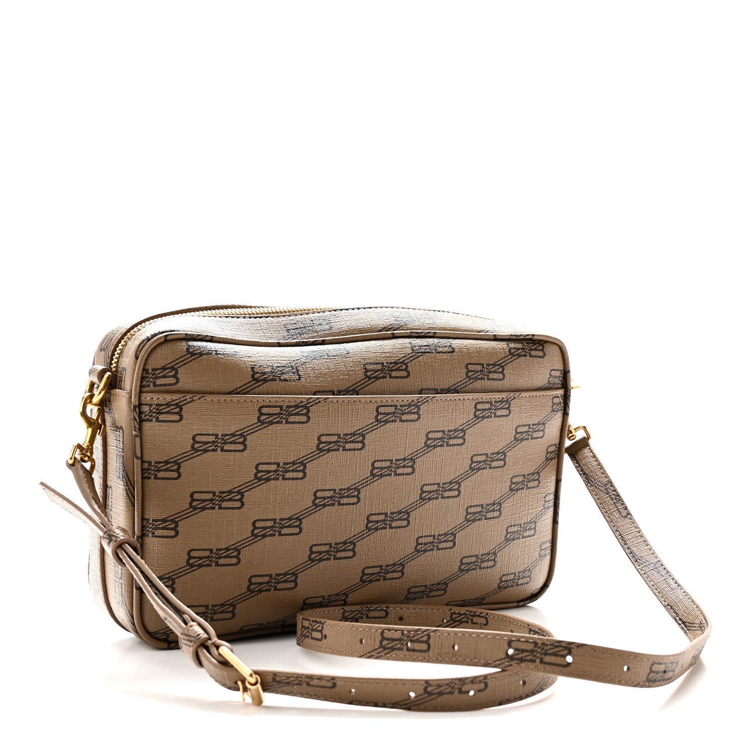 Balenciaga Coated Canvas BB Monogram Medium Signature Camera Bag Beige Brown 3 of 10