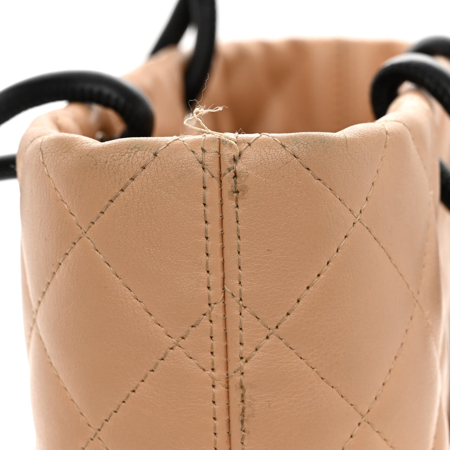 Calfskin Quilted Medium Cambon Tote Beige Black