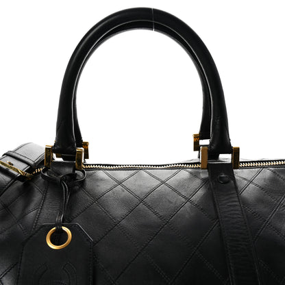 Chanel Calfskin Stitched Duffle Bag Black 7 of 9