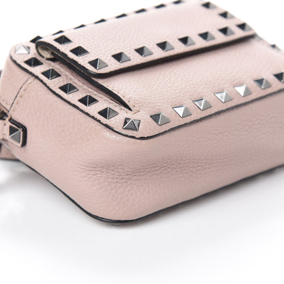 Valentino Garavani Grained Calfskin Small Rockstud Flap Pocket Camera Crossbody Bag Poudre 8 of 9