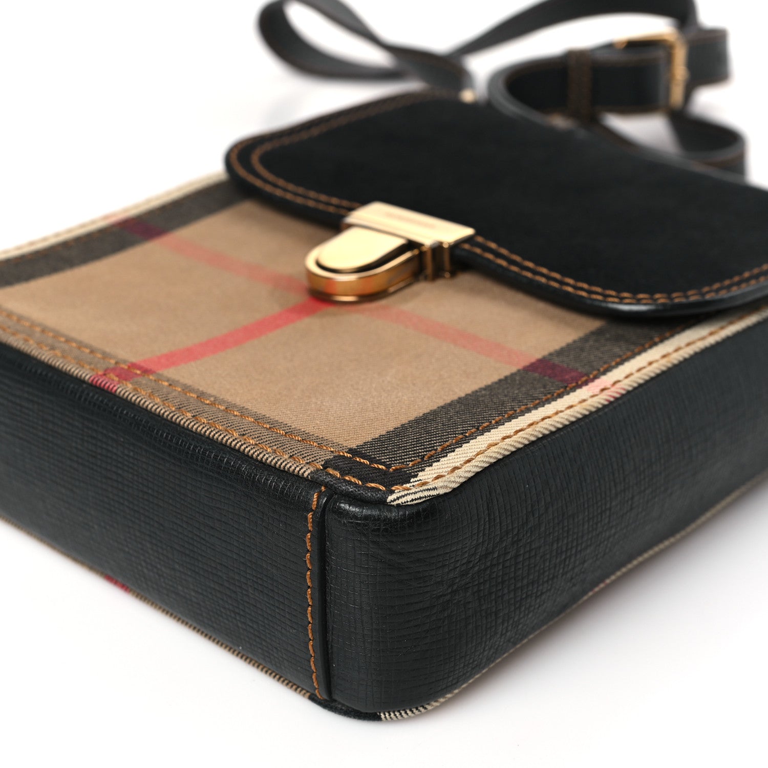 Burberry House Check English Suede Small Satchel Black 8 of 8