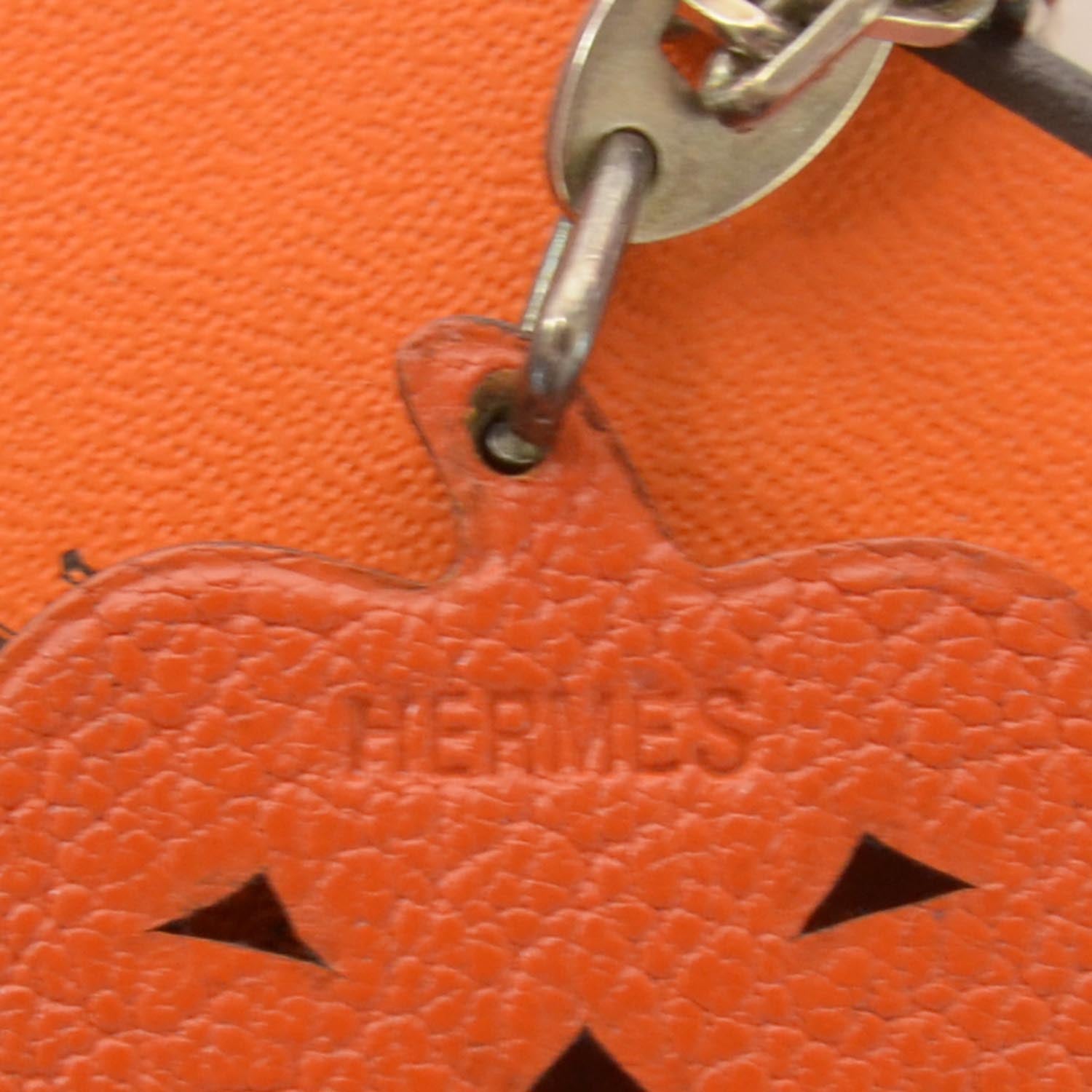 Hermes Chevre Pumpkin Key Chain Orange 3 of 4