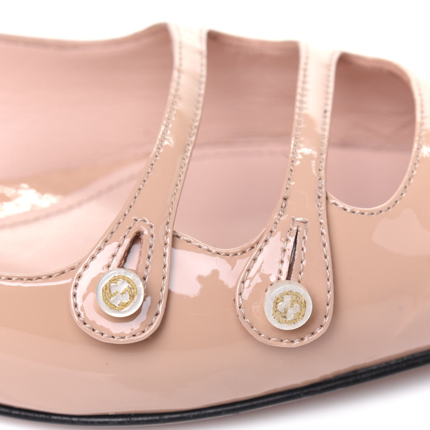 Patent Double Strap Aneta Flats 38.5 Pink Apricot
