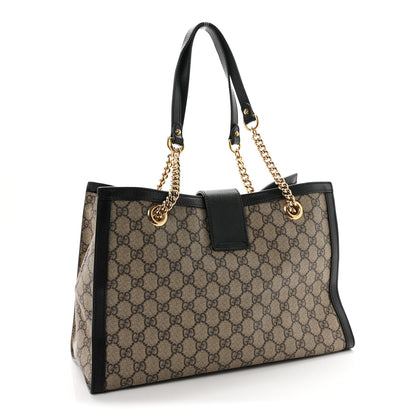 Gucci GG Supreme Monogram Medium Padlock Tote Black 3 of 10