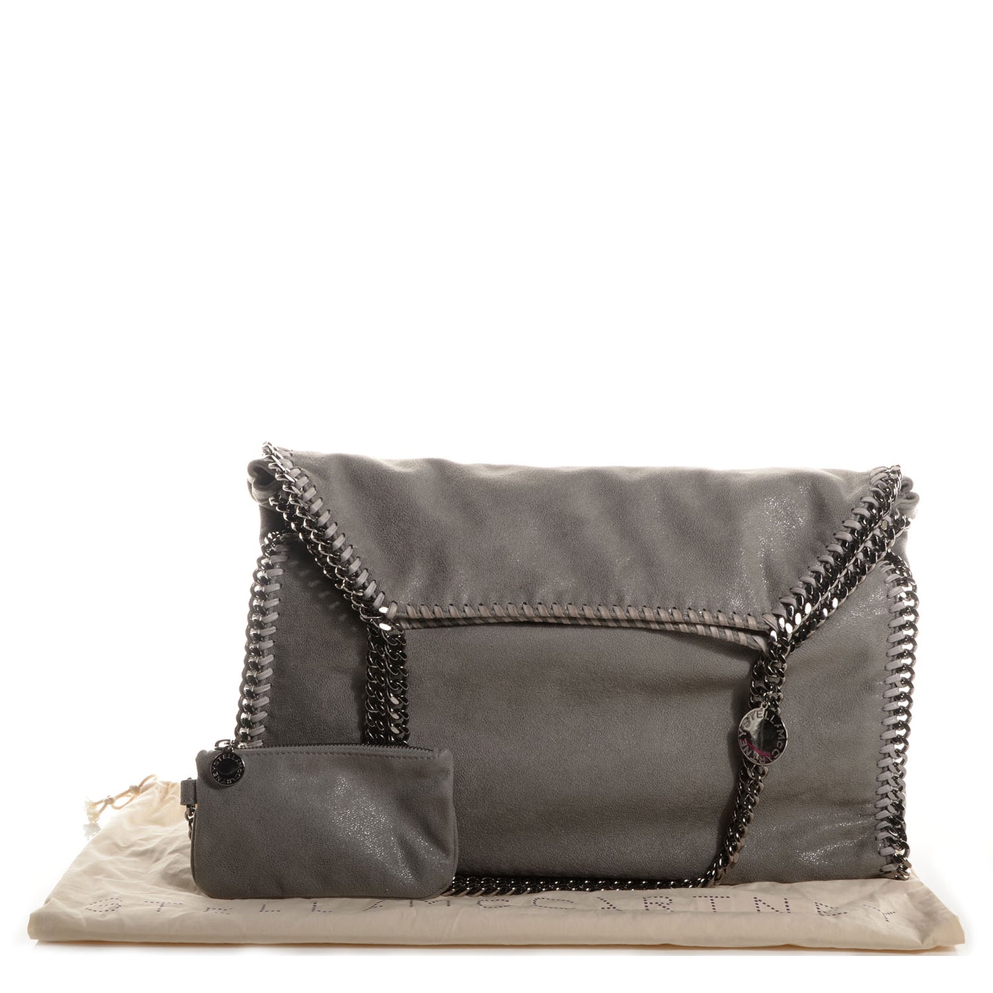 Faux Leather Shaggy Deer Falabella Big Tote Grey