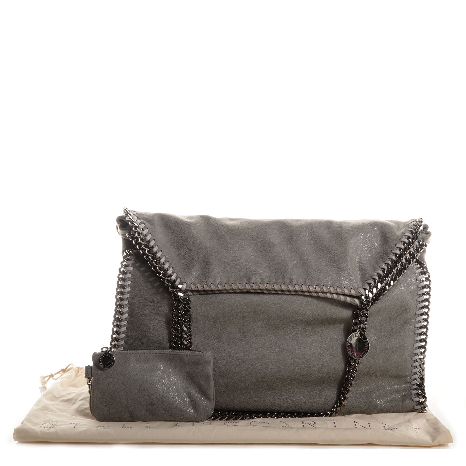 Stella McCartney Faux Leather Shaggy Deer Falabella Big Tote Grey 5 of 9