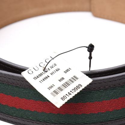 Gucci Calfskin Web Interlocking G Belt 80 32 Dark Brown 6 of 7
