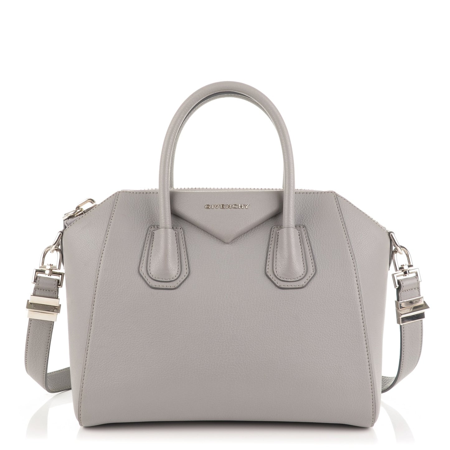 Sugar Goatskin Small Antigona Pearl Grey