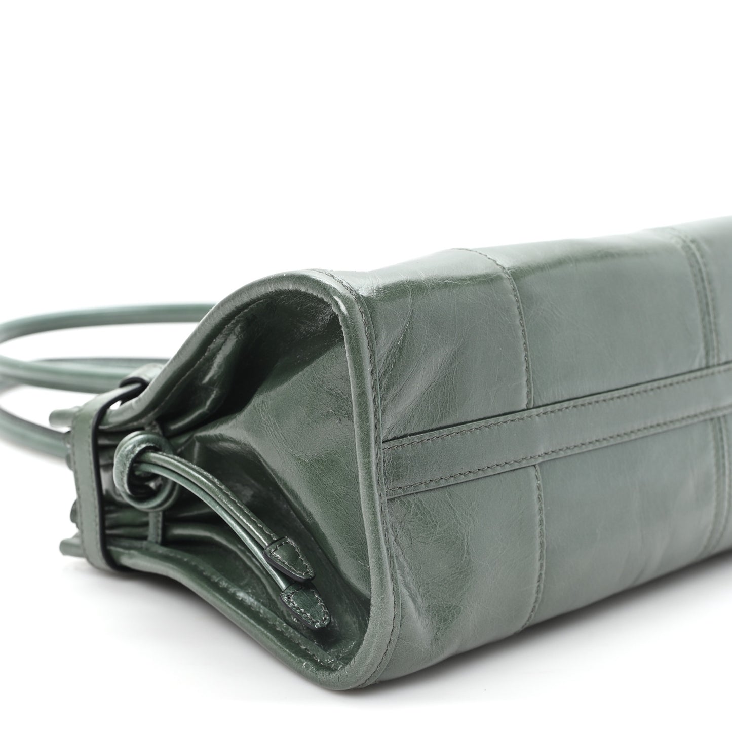Glossy Calfskin Triangle Medium Bonnie Shoulder Bag Salvia