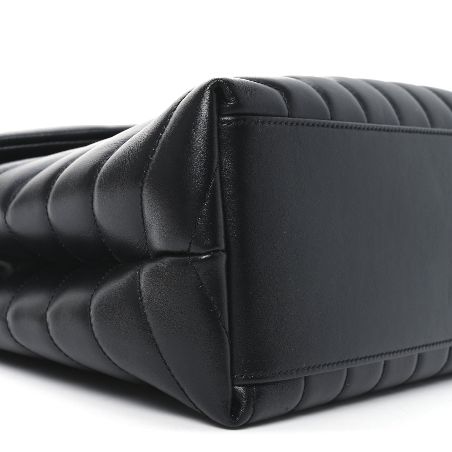 Saint Laurent Calfskin Y Quilted Monogram Monochrome Medium Loulou Chain Satchel Black 9 of 10