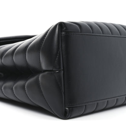 Saint Laurent Calfskin Y Quilted Monogram Monochrome Medium Loulou Chain Satchel Black 9 of 10