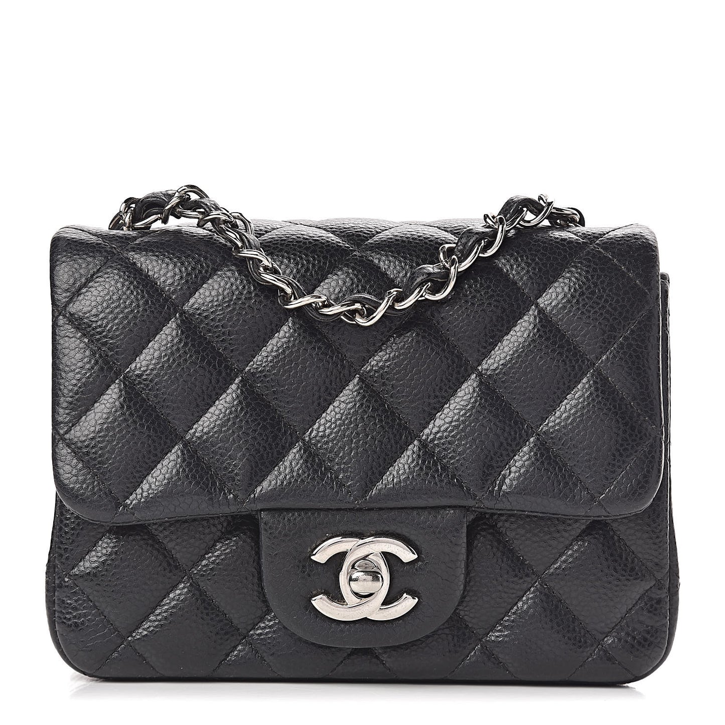 Caviar Quilted Mini Square Flap Black