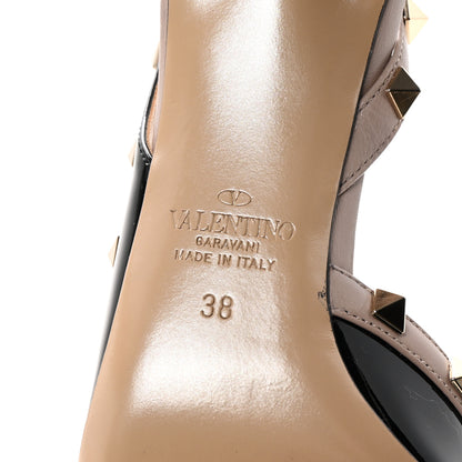 Valentino Garavani Patent Rockstud Half d'Orsay Slingback 85mm Pumps 38 Black Poudre 7 of 9