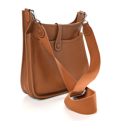 Hermes Taurillon Clemence Evelyne III PM Gold 2 of 11