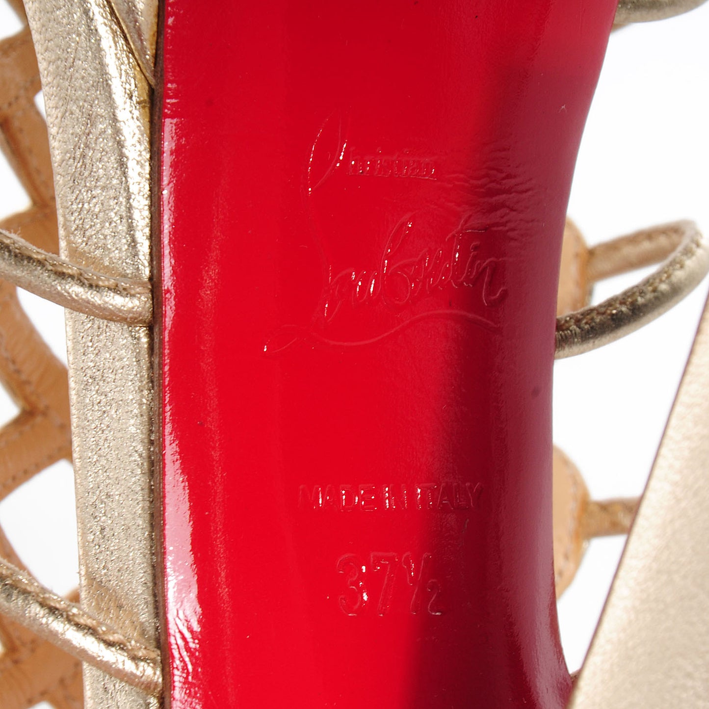 Metallic Leather Salsbourg 120 Sandals 37.5 Gold